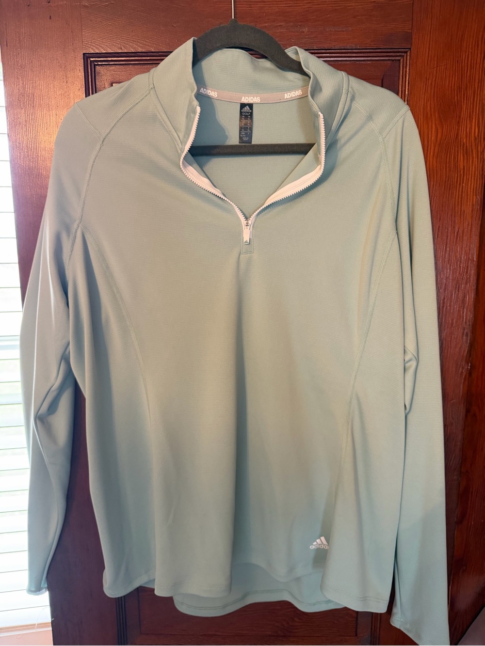 adidas Sage Green Quarter-Zip Pullover